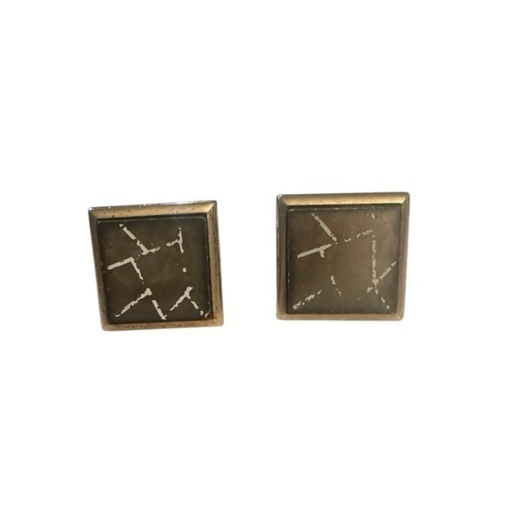 Vintage SWANK Cuff Links - Geometric Design - Gold Tone